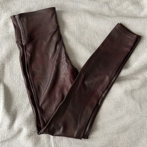 Spanx Burgundy Faux Leather Leggings